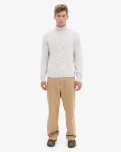 Merino Wool Turtleneck - Snow Melange