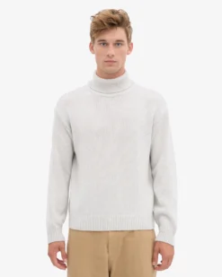 Merino Wool Turtleneck - Snow Melange