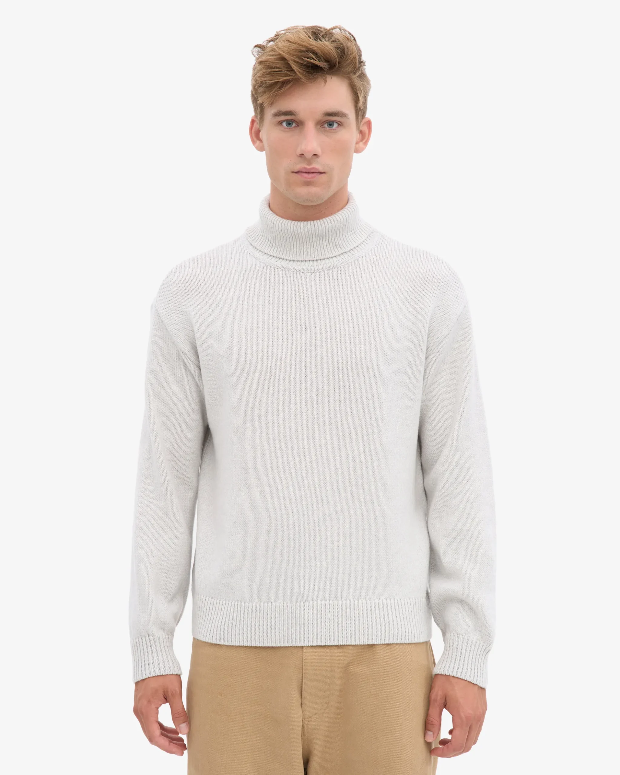 Merino Wool Turtleneck - Snow Melange