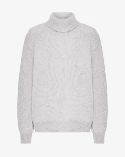 Merino Wool Turtleneck - Snow Melange