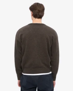 Merino Wool V-Neck Cardigan - Coffee Brown