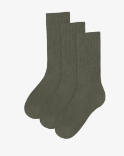 Organic Active Sock - Dusty Olive (3-Pack)