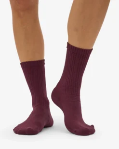 Organic Active Sock - Oxblood Red (3-Pack)