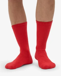 Organic Active Sock - Red Tangerine