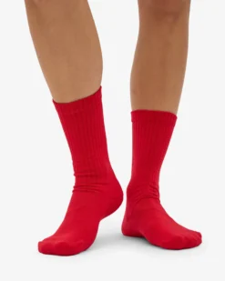 Organic Active Sock - Red Tangerine
