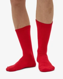 Organic Active Sock - Scarlet Red (3-Pack)