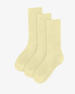 Organic Active Sock - Soft Yellow (3-Pack)