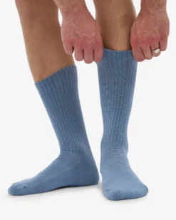 Organic Active Sock - Steel Blue