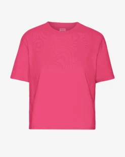 Organic Boxy Crop Tee - Bubblegum Pink