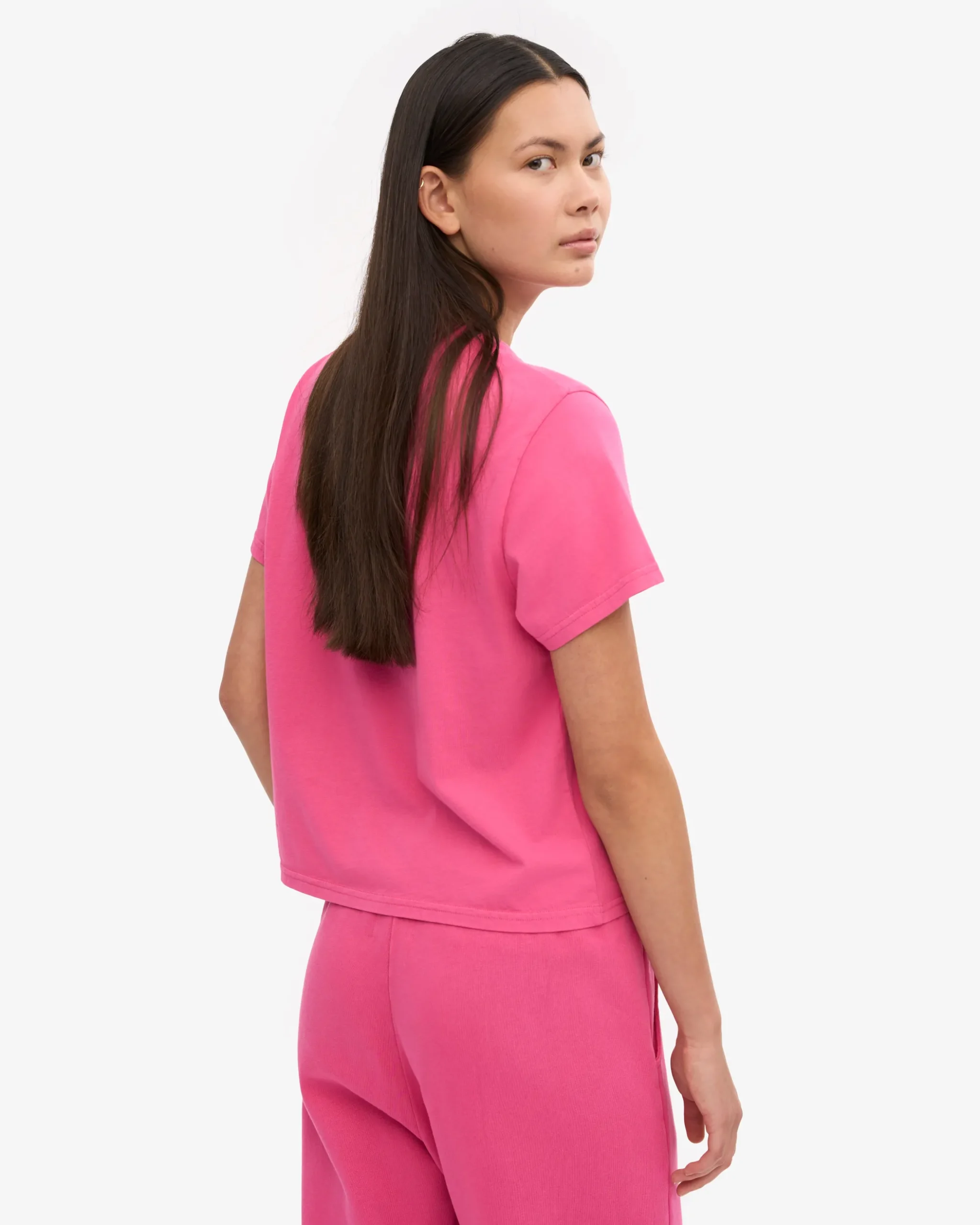 Organic Boxy Crop Tee - Bubblegum Pink