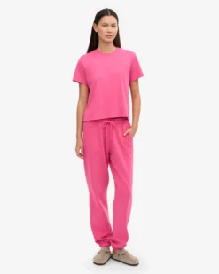 Organic Boxy Crop Tee - Bubblegum Pink