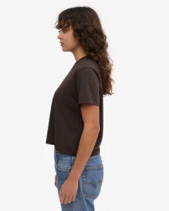 Organic Boxy Crop Tee - Coffee Brown (3-Pack)