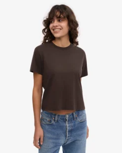 Organic Boxy Crop Tee - Coffee Brown (3-Pack)