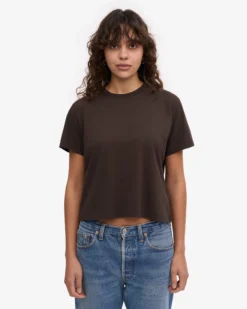 Organic Boxy Crop Tee - Coffee Brown (3-Pack)