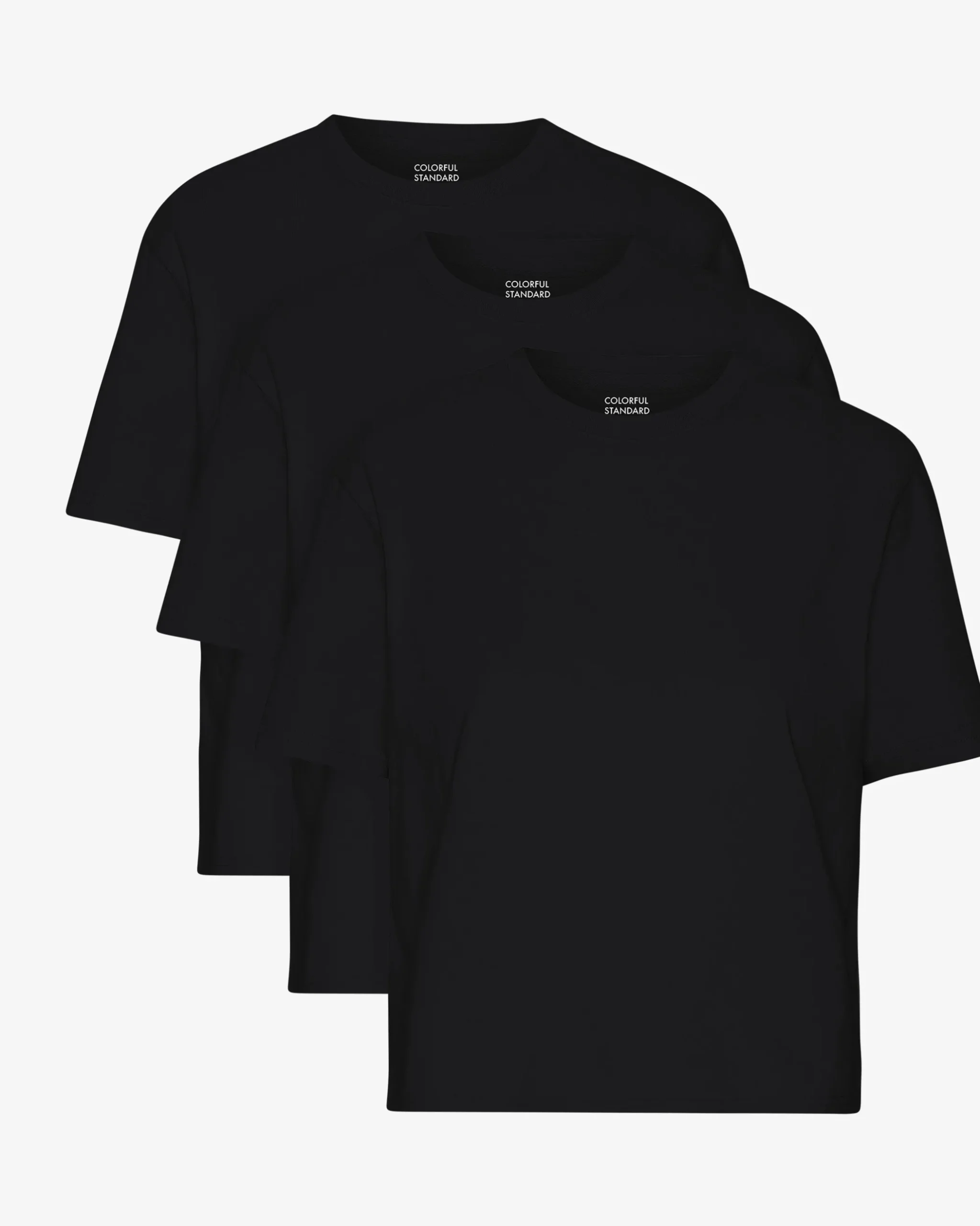 Organic Boxy Crop Tee - Deep Black (3-Pack)