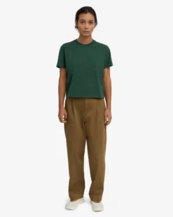 Organic Boxy Crop Tee - Emerald Green