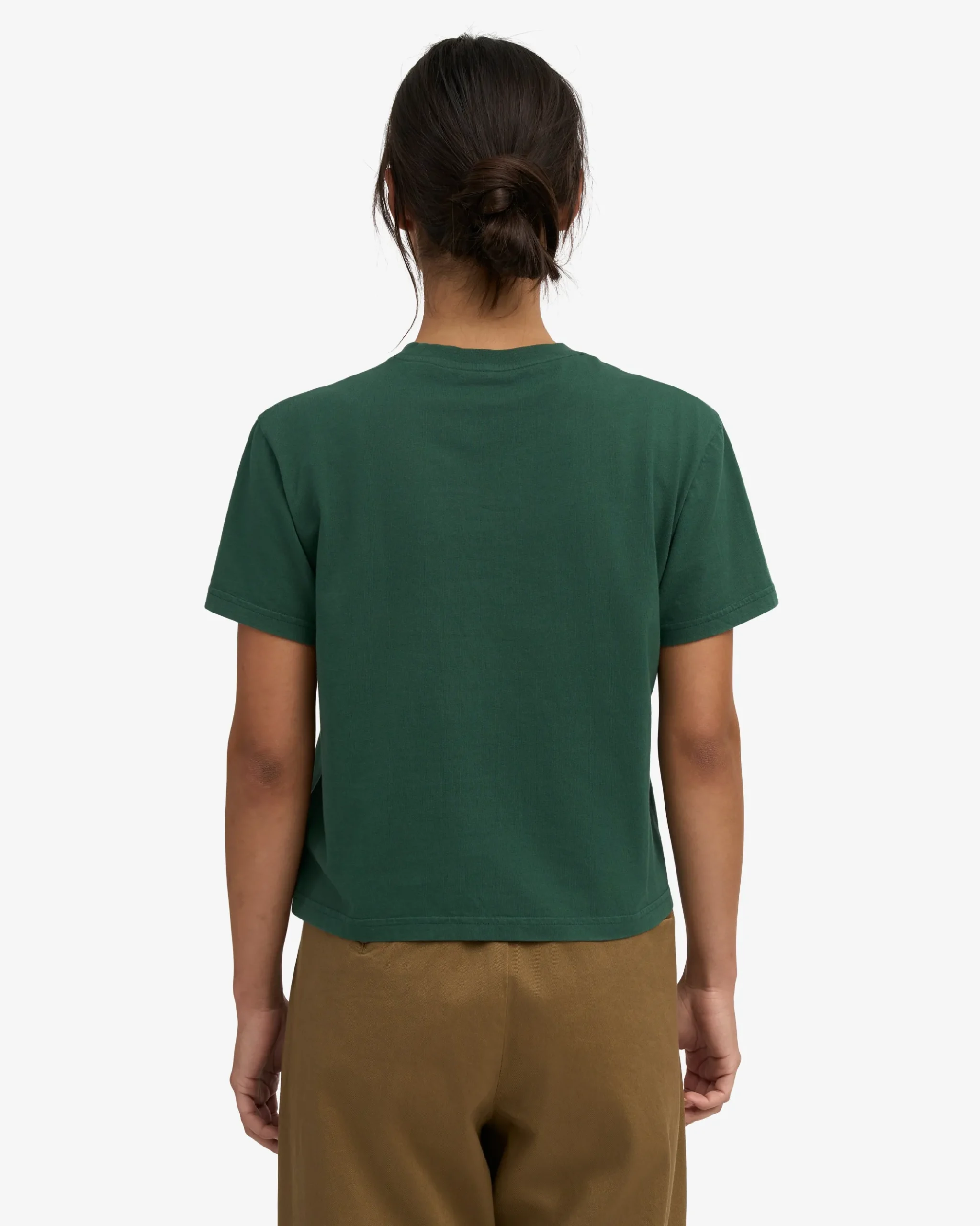 Organic Boxy Crop Tee - Emerald Green