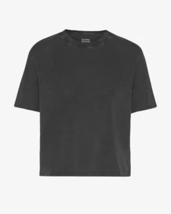 Organic Boxy Crop Tee - Faded Black