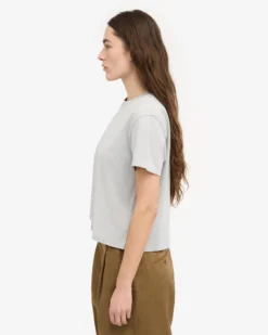 Organic Boxy Crop Tee - Faded Grey