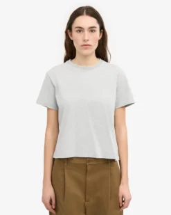 Organic Boxy Crop Tee - Faded Grey