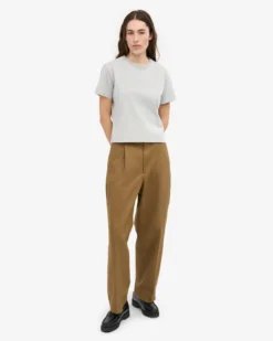 Organic Boxy Crop Tee - Faded Grey