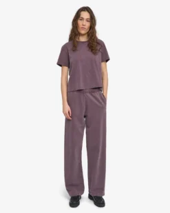 Organic Boxy Crop Tee - Faded Grape