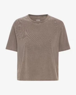 Organic Boxy Crop Tee - Faded Khaki