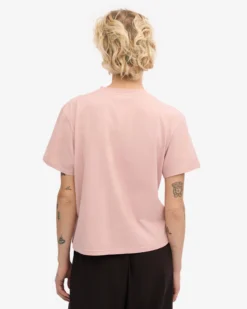 Organic Boxy Crop Tee - Faded Pink