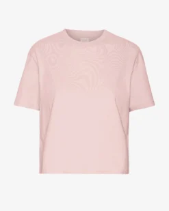 Organic Boxy Crop Tee - Faded Pink