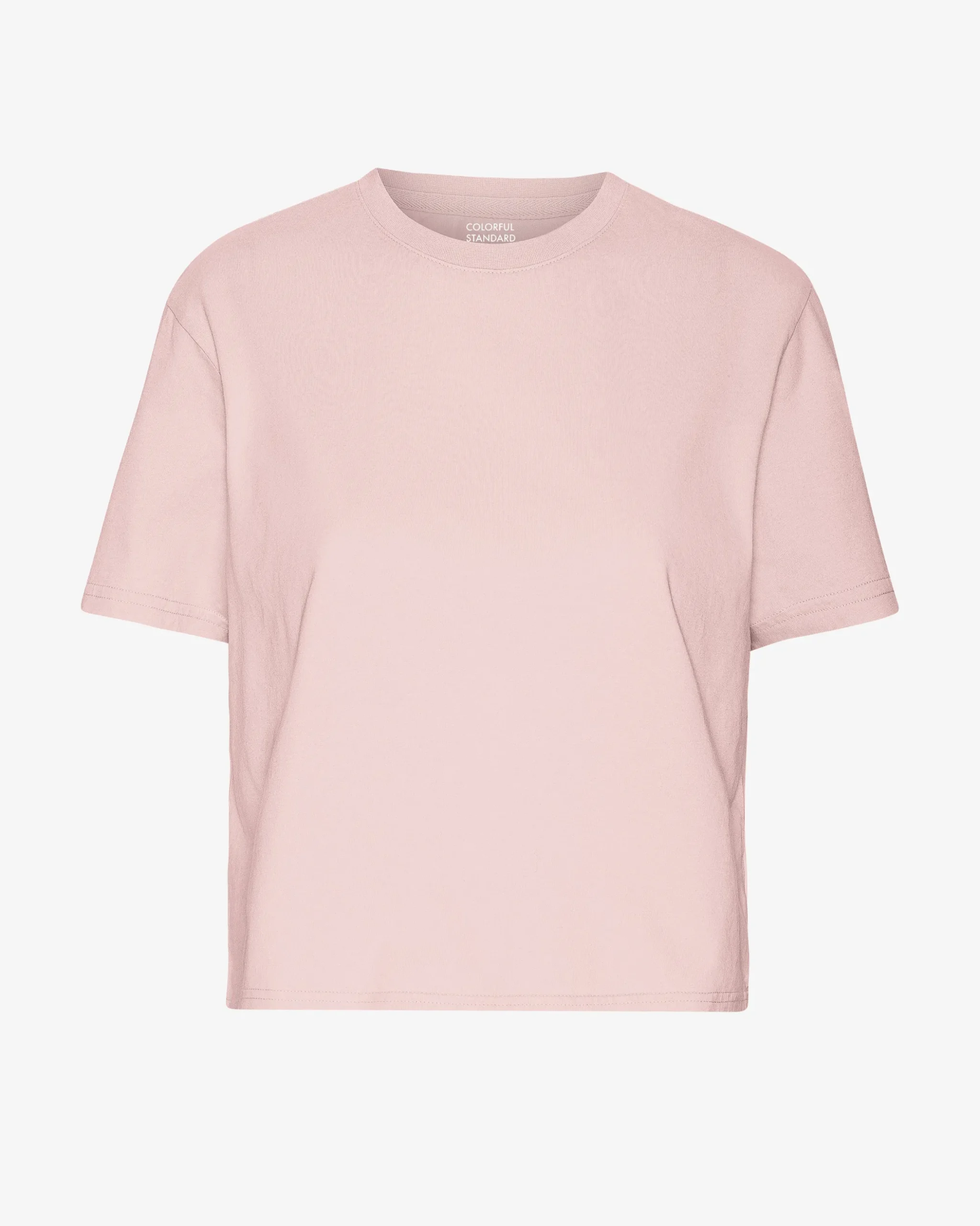 Organic Boxy Crop Tee - Faded Pink