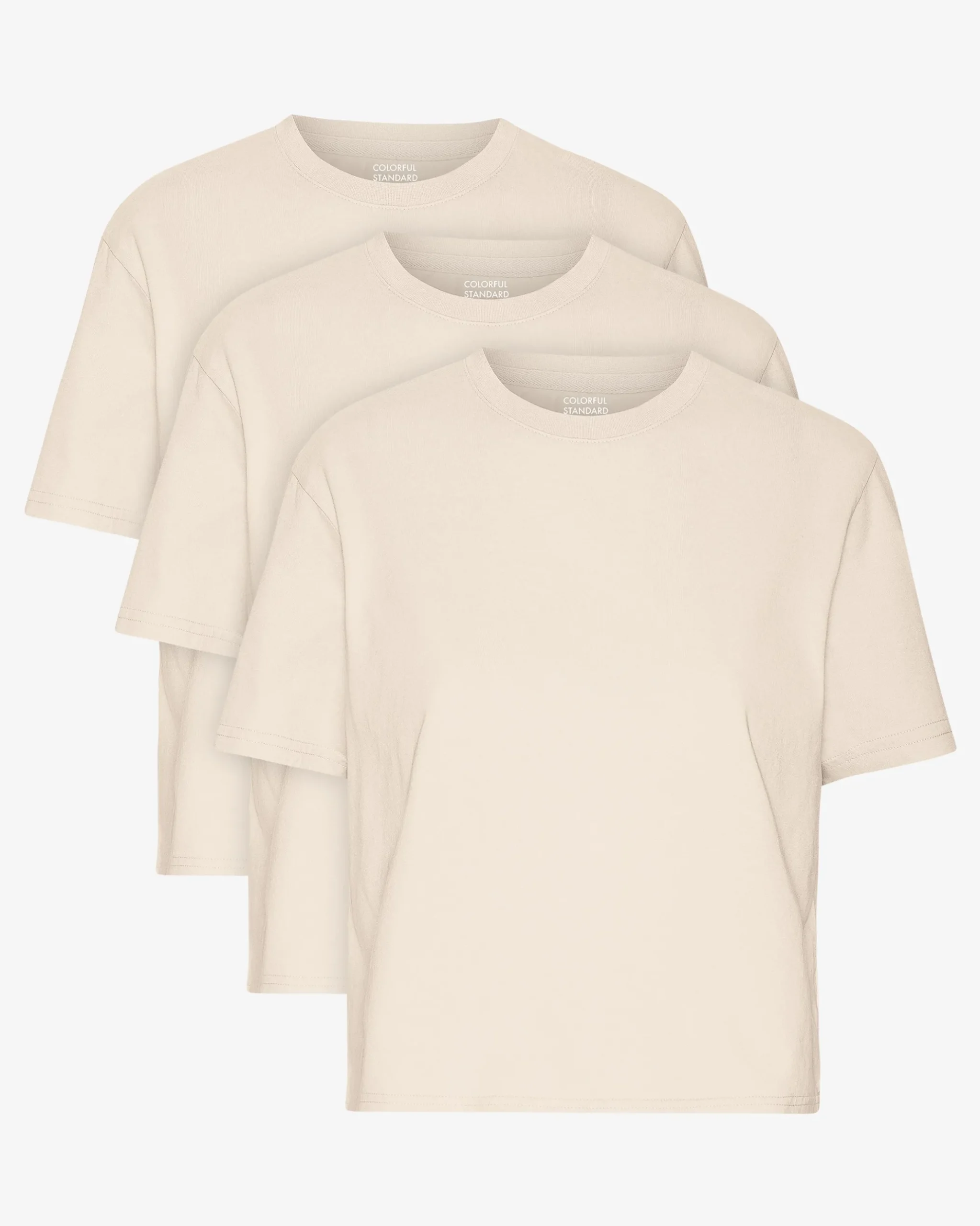 Organic Boxy Crop Tee - Ivory White (3-Pack)