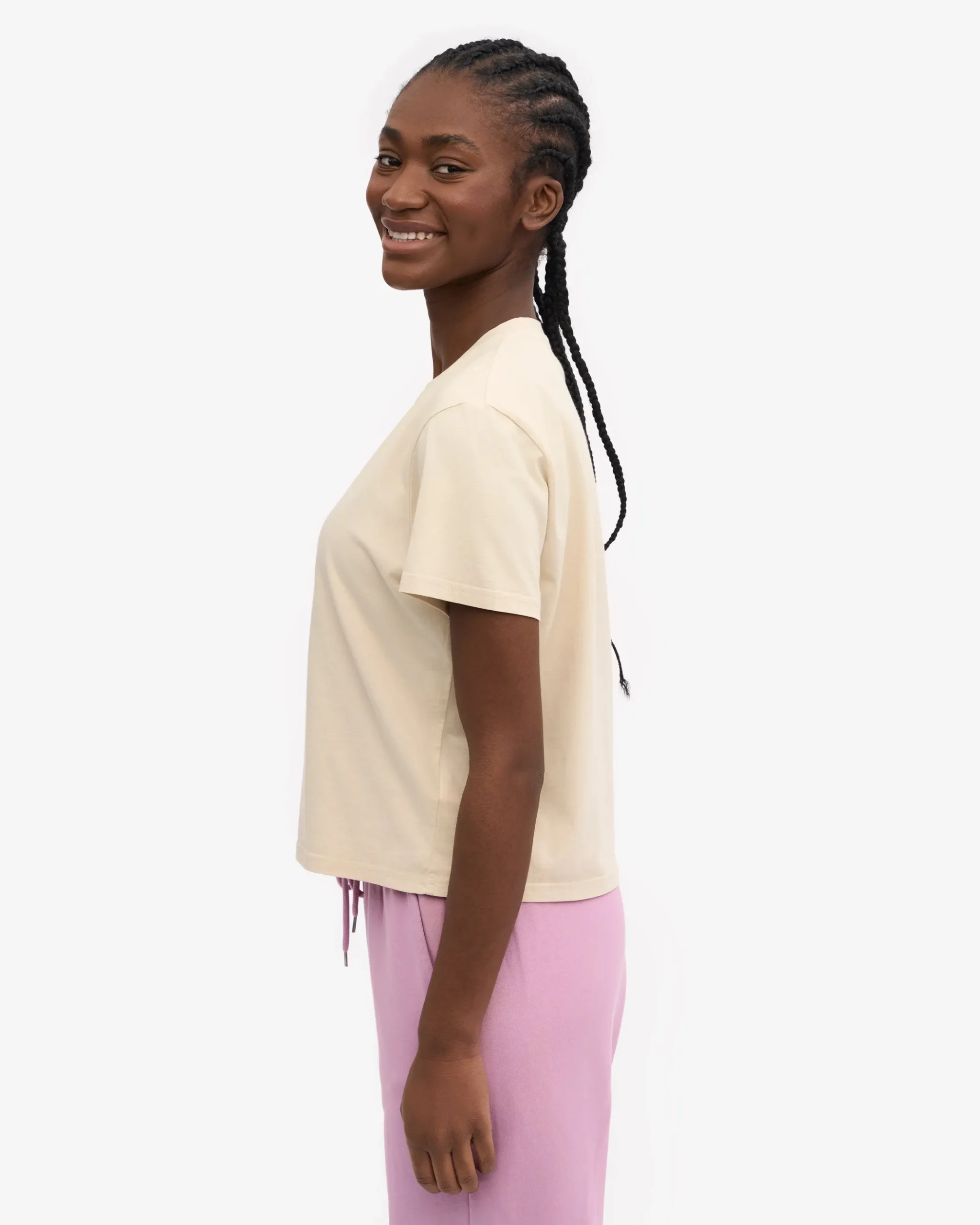 Organic Boxy Crop Tee - Ivory White (3-Pack)