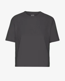 Organic Boxy Crop Tee - Lava Grey