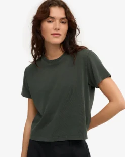 Organic Boxy Crop Tee - Midnight Forest