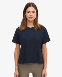 Organic Boxy Crop Tee - Navy Blue (3-Pack)
