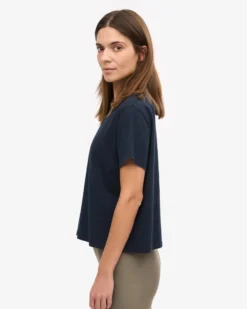 Organic Boxy Crop Tee - Navy Blue (3-Pack)