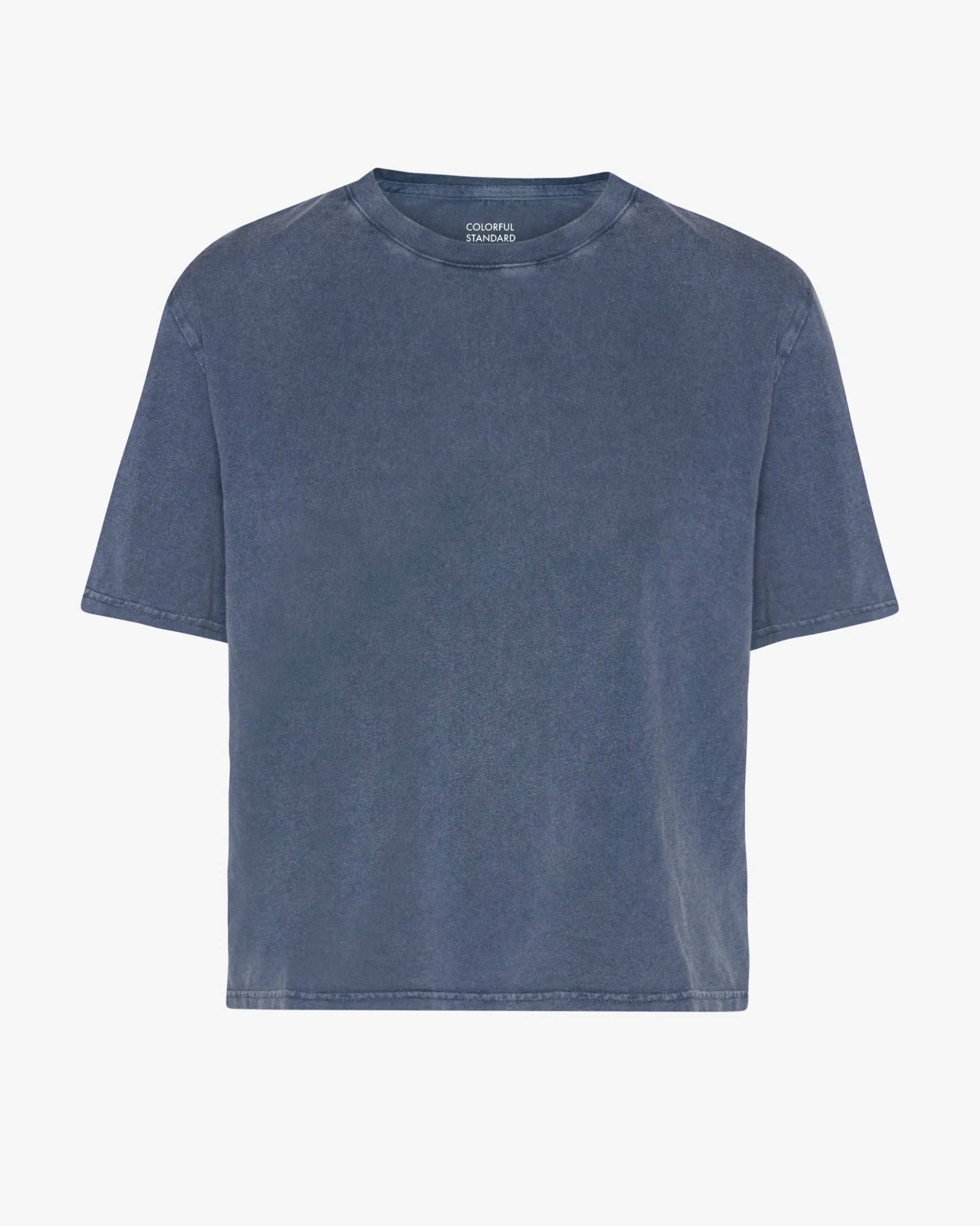 Organic Boxy Crop Tee - Neptune Blue