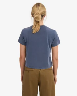 Organic Boxy Crop Tee - Neptune Blue