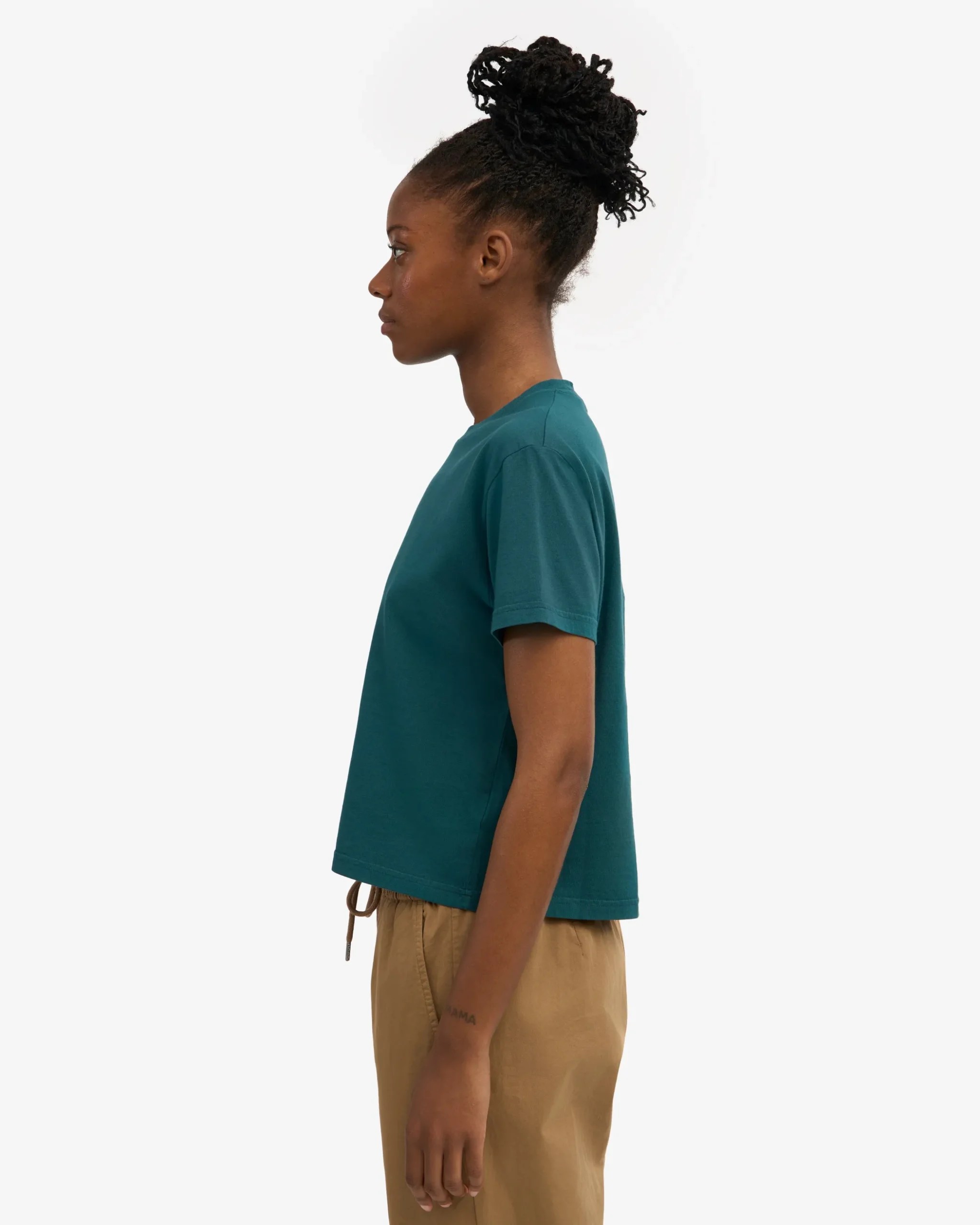 Organic Boxy Crop Tee - Ocean Green