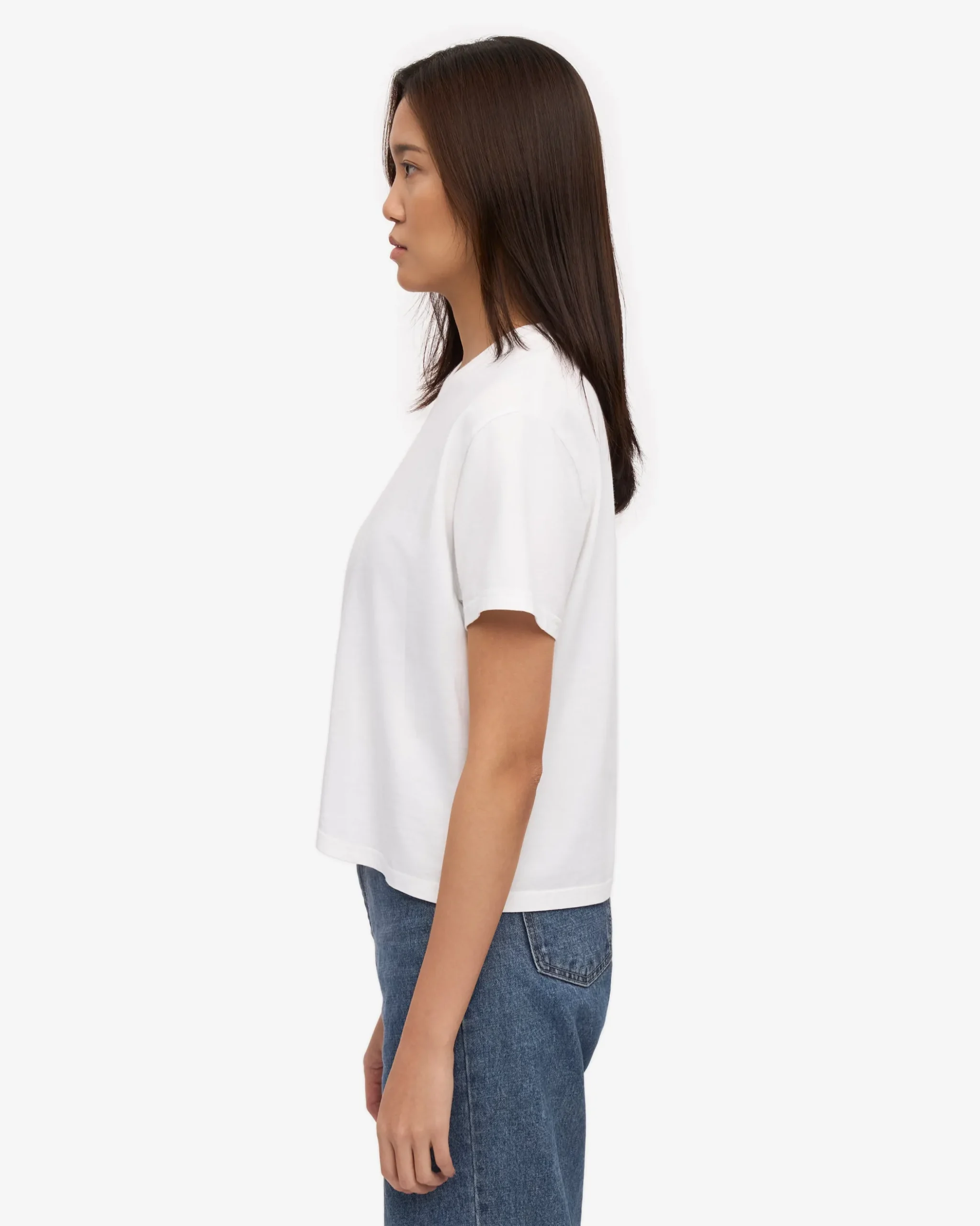 Organic Boxy Crop Tee - Optical White