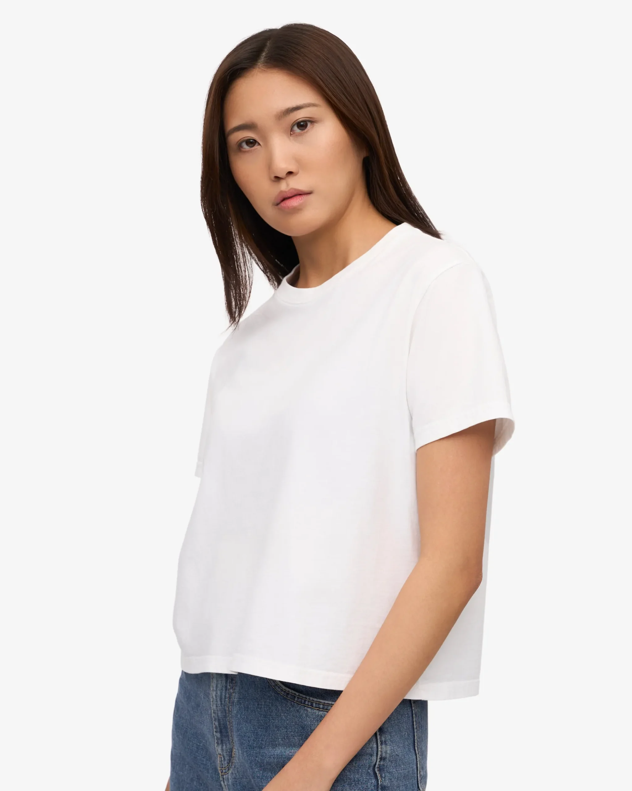Organic Boxy Crop Tee - Optical White