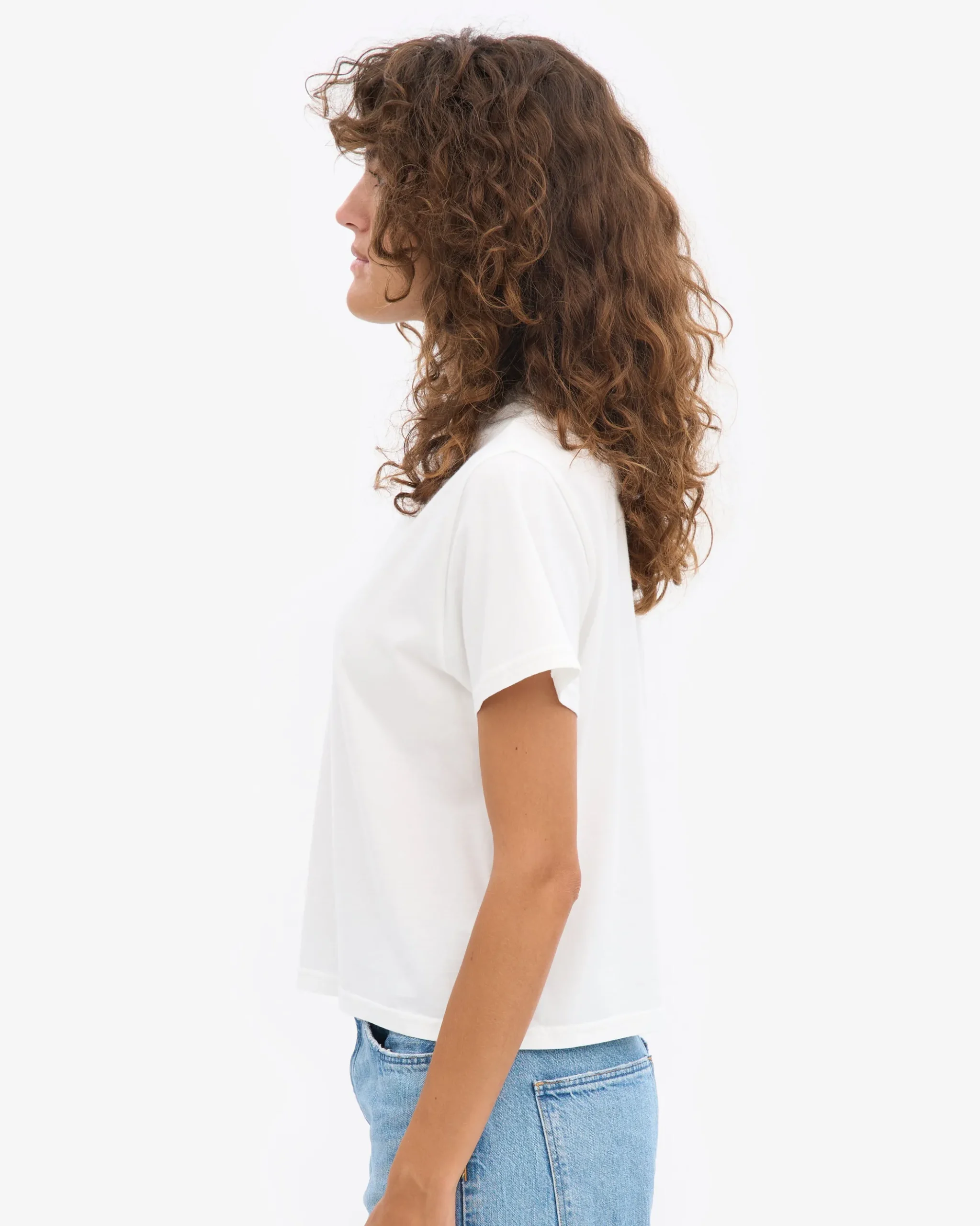 Organic Boxy Crop Tee - Optical White