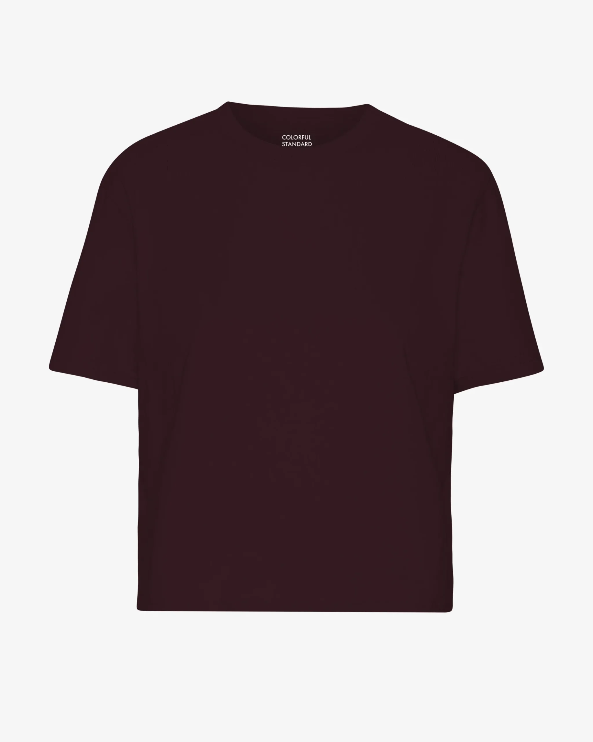 Organic Boxy Crop Tee - Oxblood Red