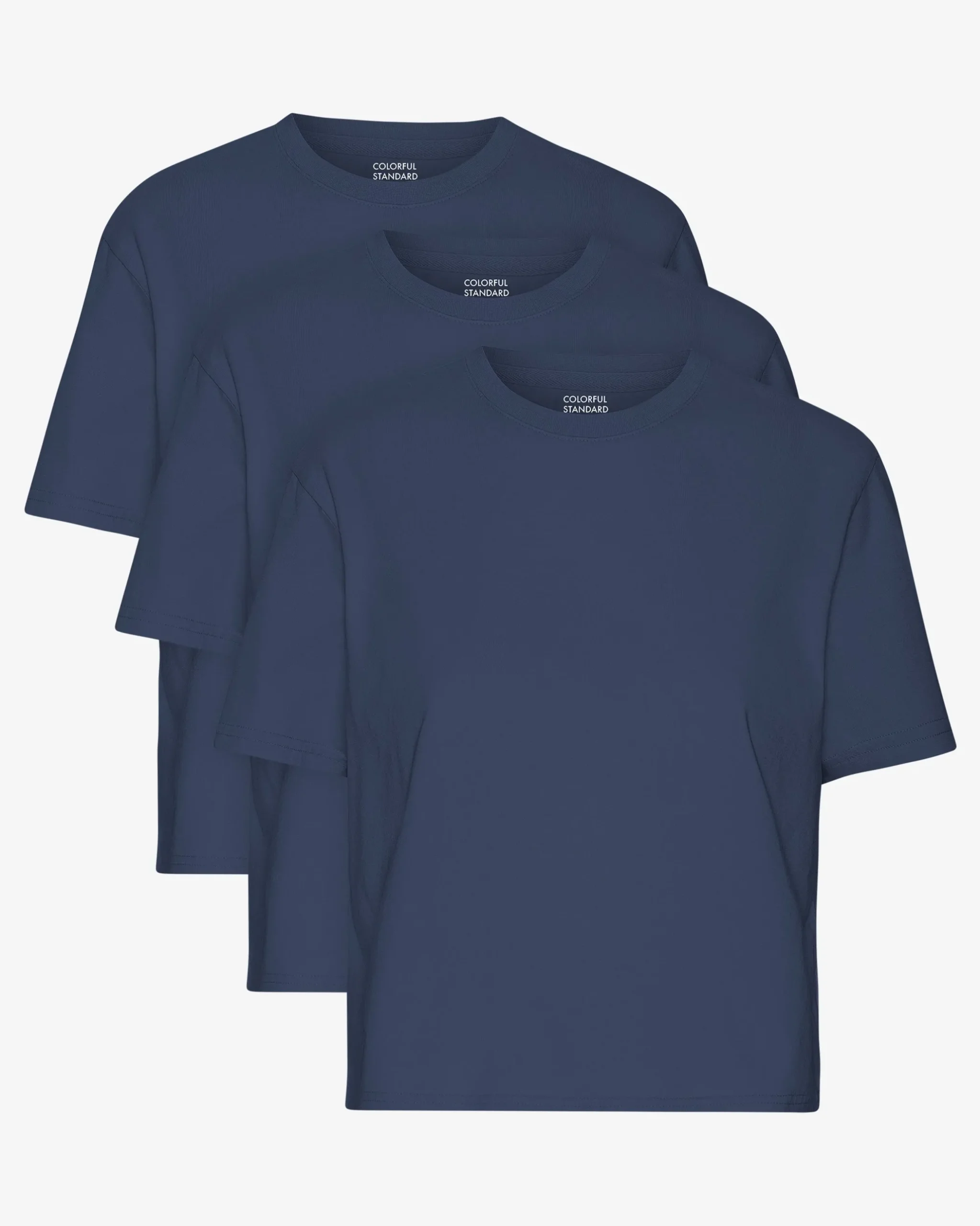 Organic Boxy Crop Tee - Petrol Blue (3-Pack)