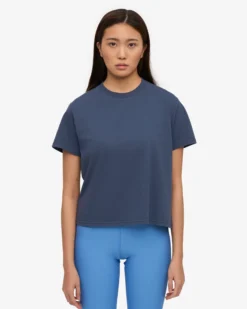 Organic Boxy Crop Tee - Petrol Blue (3-Pack)