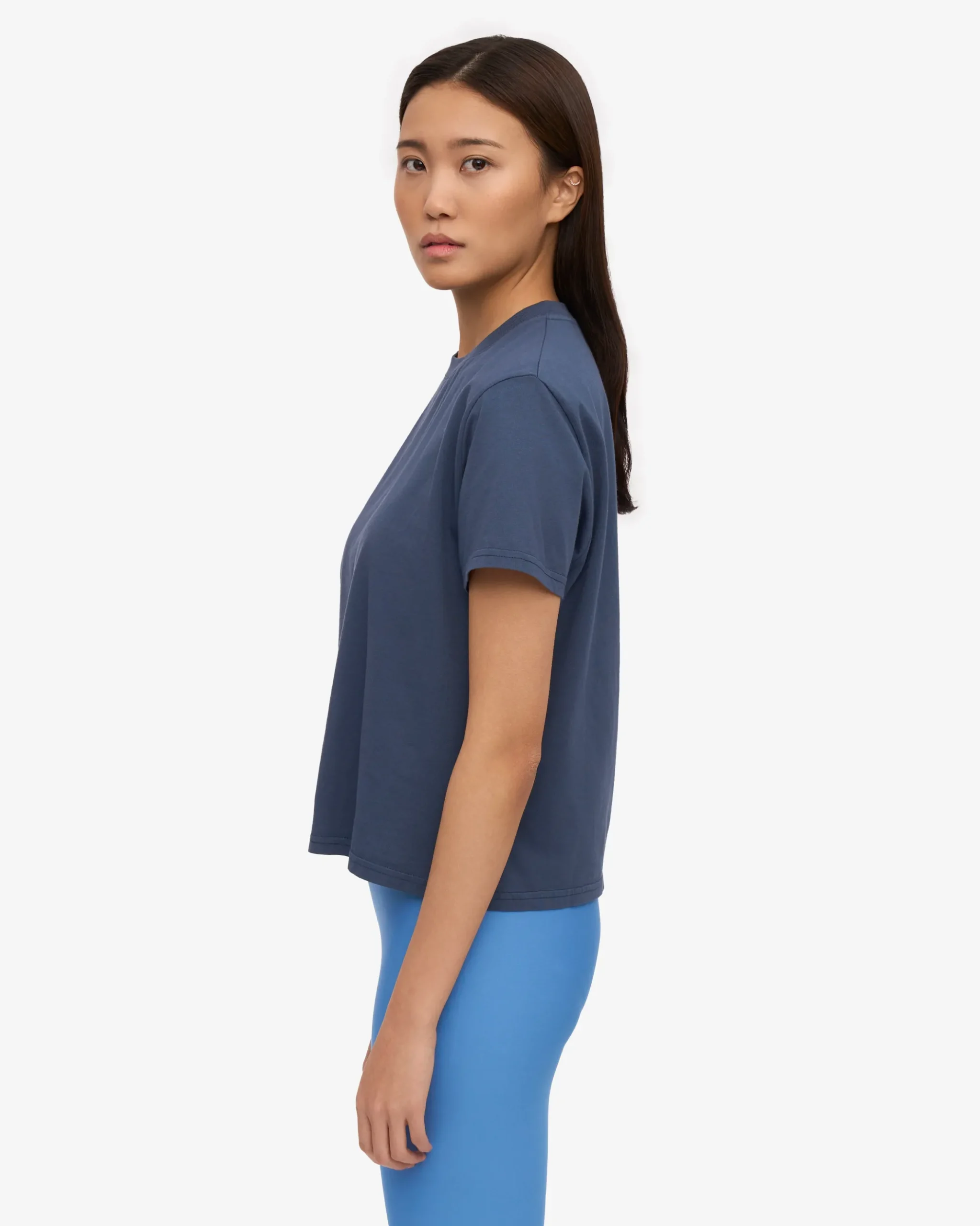 Organic Boxy Crop Tee - Petrol Blue (3-Pack)
