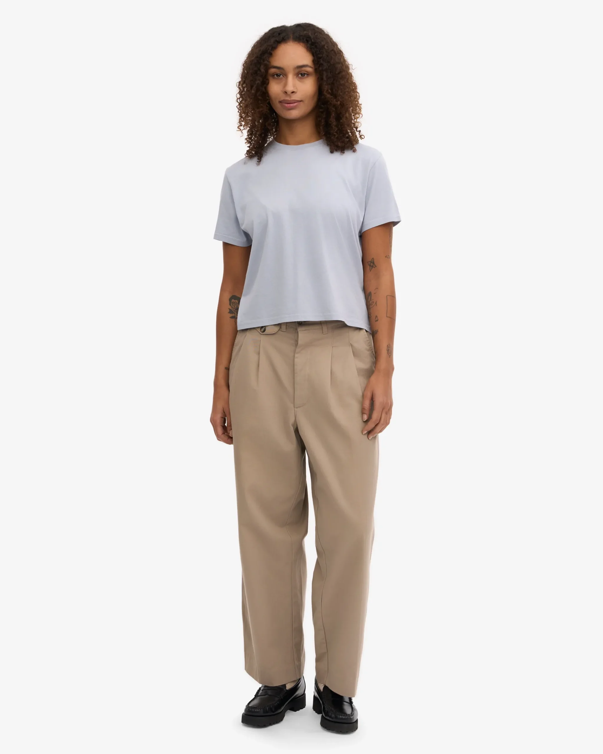 Organic Boxy Crop Tee - Polar Blue (3-Pack)