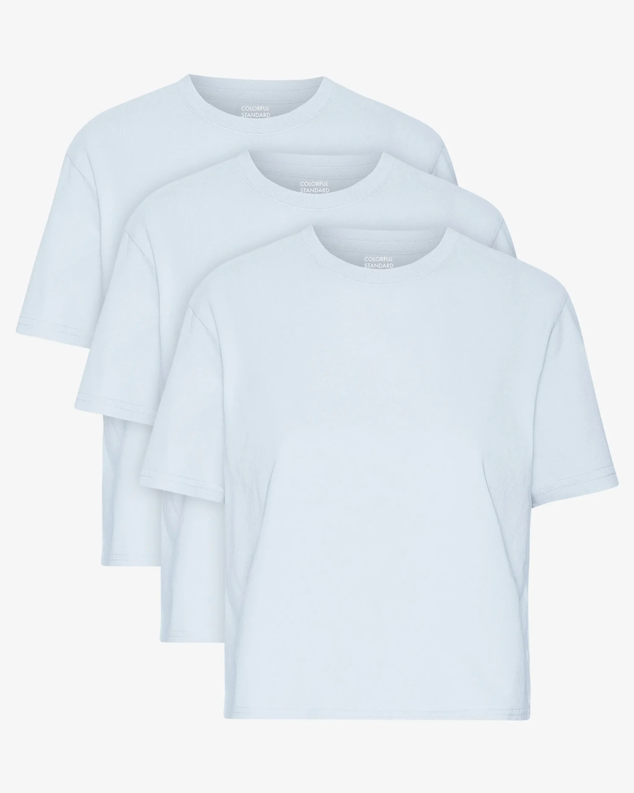 Organic Boxy Crop Tee - Polar Blue (3-Pack)