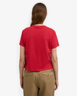 Organic Boxy Crop Tee - Scarlet Red