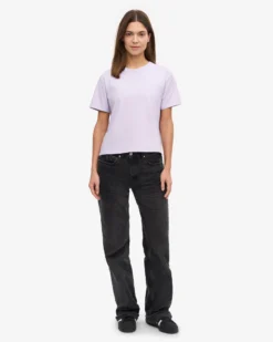 Organic Boxy Crop Tee - Soft Lavender